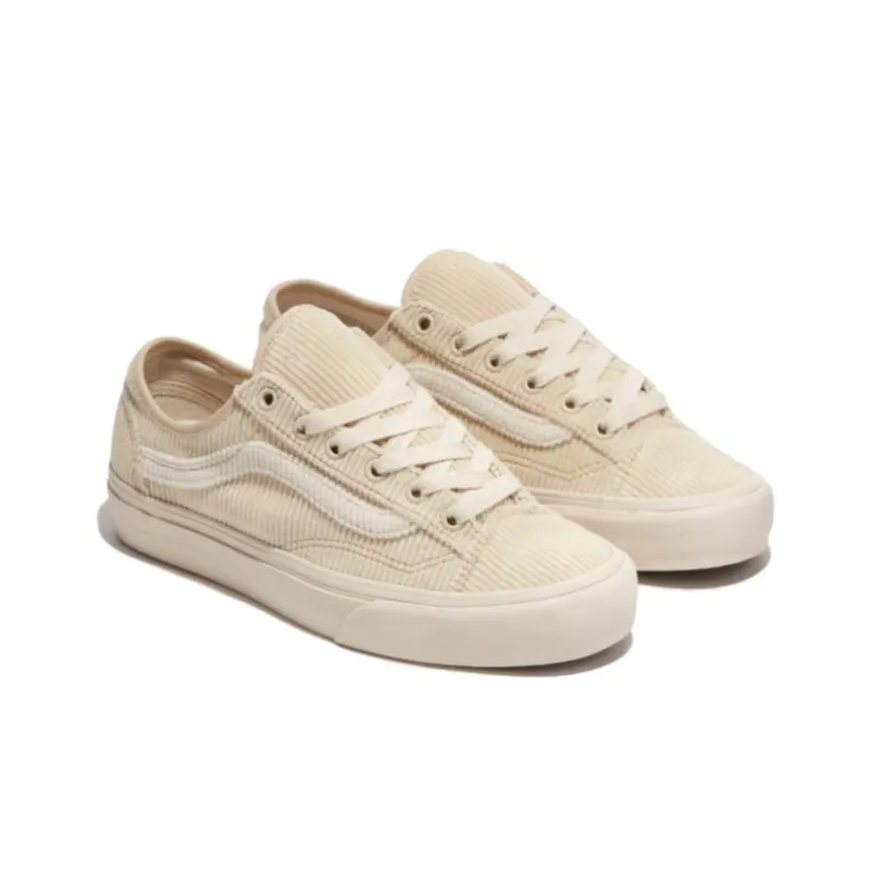 Vans Style 36 Anti Slip Wear Resistant Low Top Canvas Shoes Unisex Beige-1