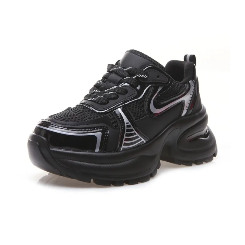 VAEL Cushioning Anti-Slip Wear-Resistant Breathable Lightweight Height Increasing Low-Top Chunky Sneakers Women's-0