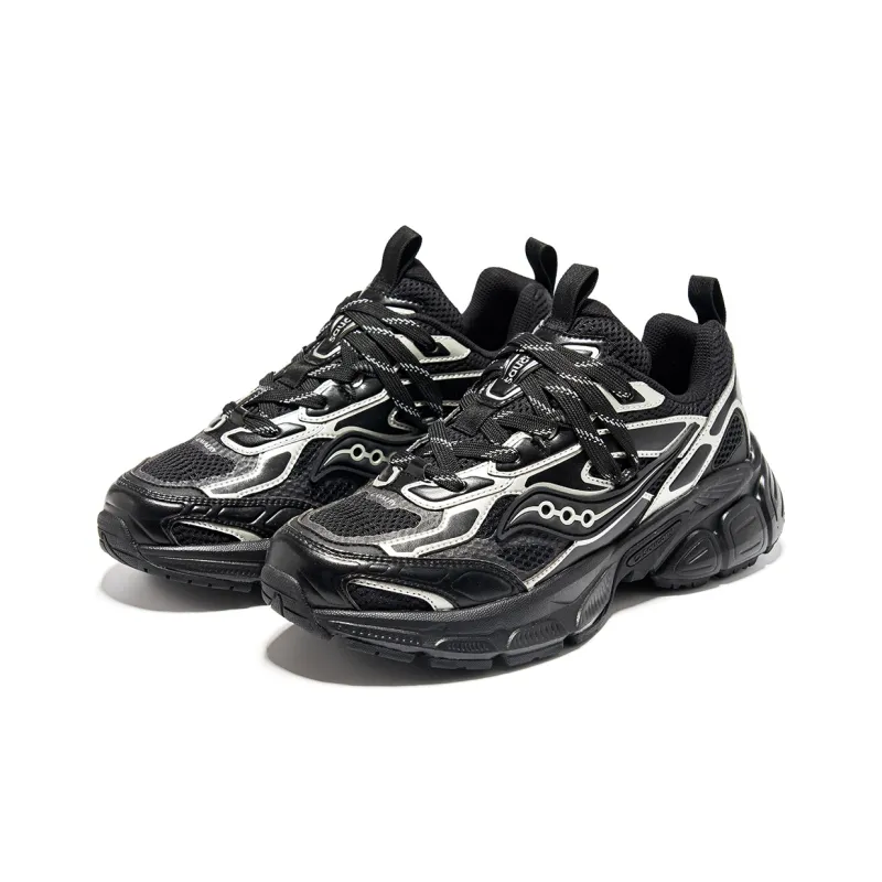 Saucony 2K CAVALRY Large 2K Anti Slip Wear Resistant Low Top Casual Shoes Unisex Black Silver-3