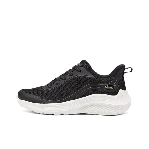 Skechers Bob's Anti Slip Wear Resistant Low Top Casual Running Shoes Women's Black White