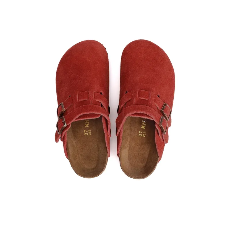 Khadgar Mules Slip on Shoes With Partial Coverage, Reversible, Birkenstock, Cork Soft Sole Closed Toe Slippers Unisex-39