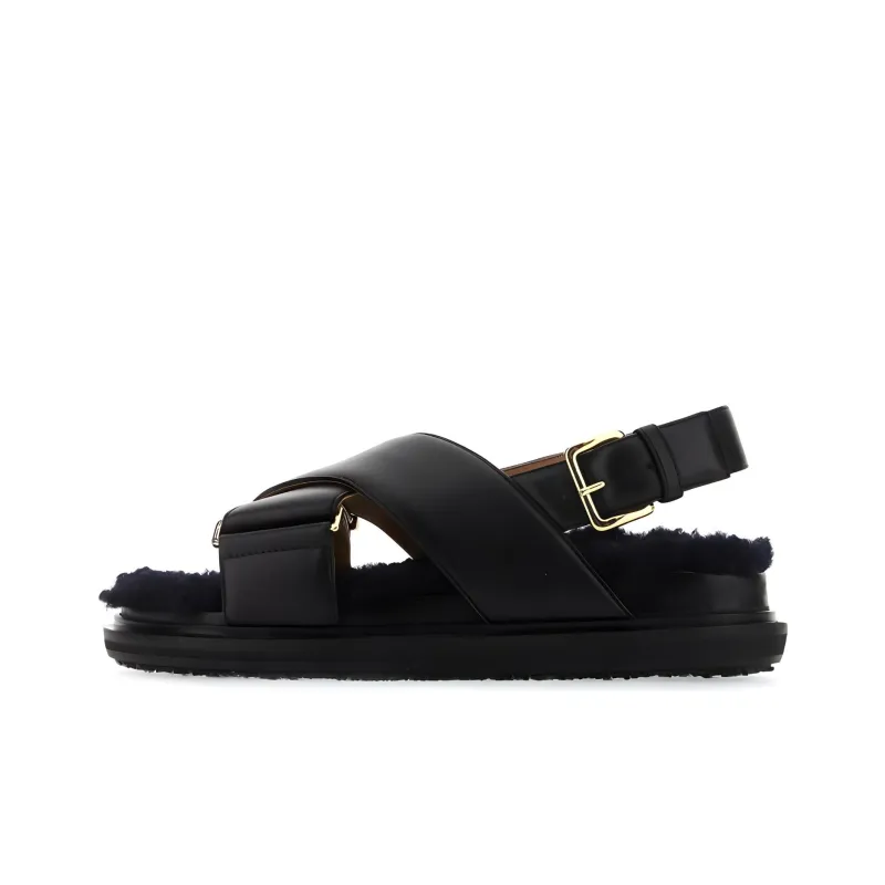 MARNI Fussbett Beach Sandals Women's Pure Black-0