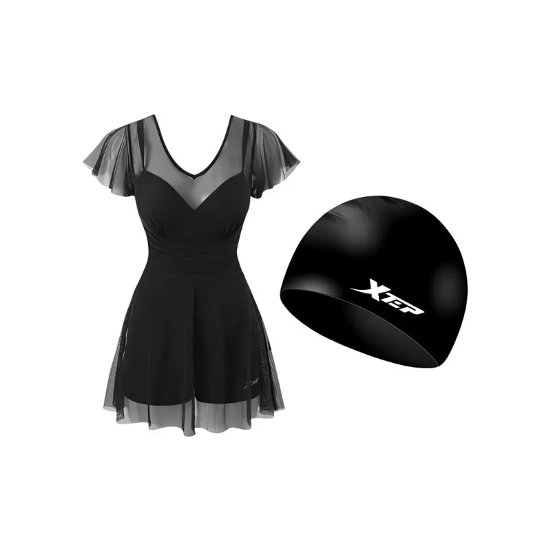 XTEP Swimming Sets Polyester Beach Pool Women's Black-0