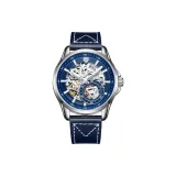 Silver Case Blue Dial Belt