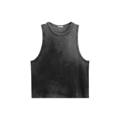 ZARA Tank Tops Men Charcoal Gray