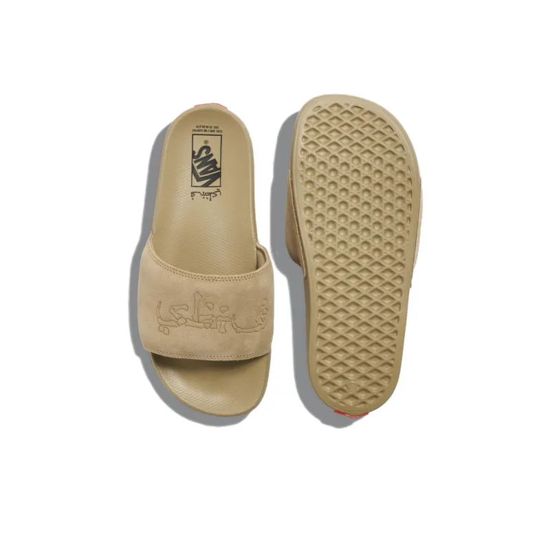 Asian Artist Collection   SBTG x Vans La Costa Slip Resistant Abrasion Resistant Slide Slippers Unisex Khaki-4