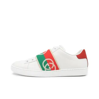 GUCCI Ace Elastic Web Interlocking Gg White