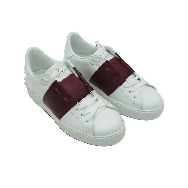 Valentino Low Top Stylish Skateboarding Shoes Women's White Brown-2