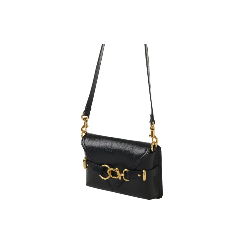 Chloe Grained Calfskin Cloak Bag Shoulder Bag Crossbody Bag Mini Women's Black-1