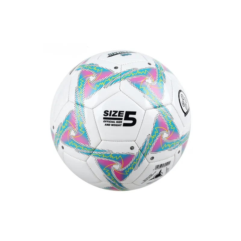 Star Size 5 Soccer PVC Machine Stitched Soccer Ball Unisex White-3