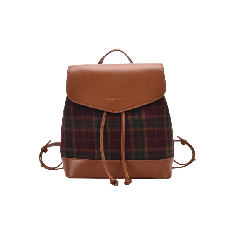 BAODIDAISHU PU Backpack Women's Khaki/Coffee/Brown-6