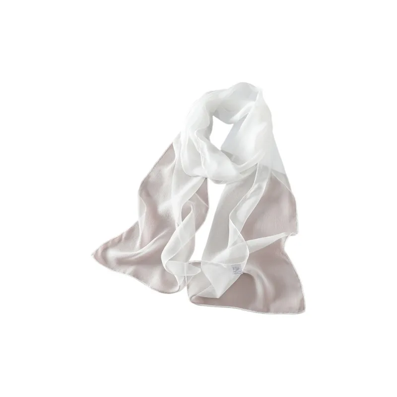 Hang Silk Road Mulberry Silk Silk Scarves Women's White-1