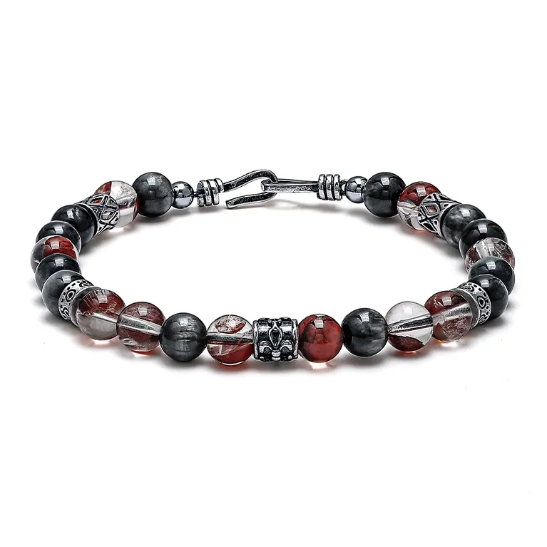 Cuud Hawk's Eye Stone Bracelets Men's-0