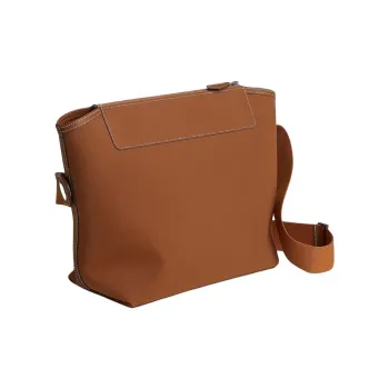 HERMES Militaire Canvas With Regate Taurillon Leather Canvas Bag Shoulder Bag Crossbody Bag Women's Light Yellow Umber