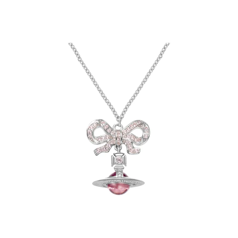 Vivienne Westwood Brass Necklaces Unisex Silver Pink-0