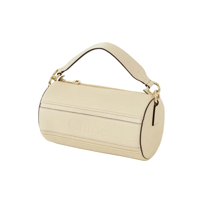 Chloe Shiny Grained Calfskin Handbag Shoulder Bag Women's Beige-1