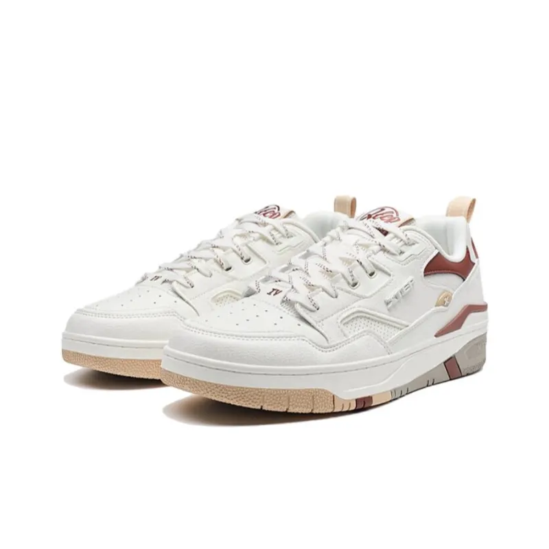 XTEP New Dawn Anti Slip Wear Resistant Low Top Skateboard Shoes Men's White Red-2