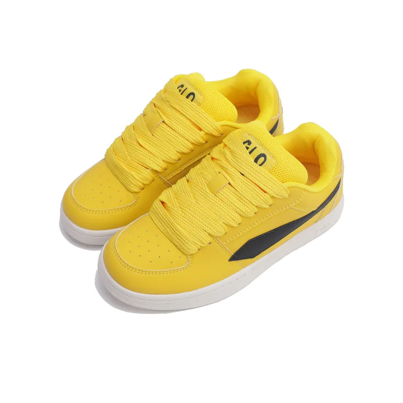 GLO BULL Skateboard Shoes Unisex Low Top Yellow-2