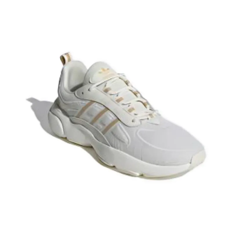 Adidas Originals Haiwee Cushioned Wear Resistant Breathable Low Top Chunky Sneakers Unisex White Yellow-4