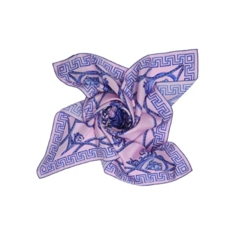 VERSACE Mulberry Silk Silk Scarves Women's Light Purple-4