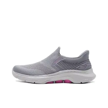 Skechers WOMEN'S GO WALK Anti-Slip Wear-Resistant Low-Top Casual Shoes Women's Gray Pink