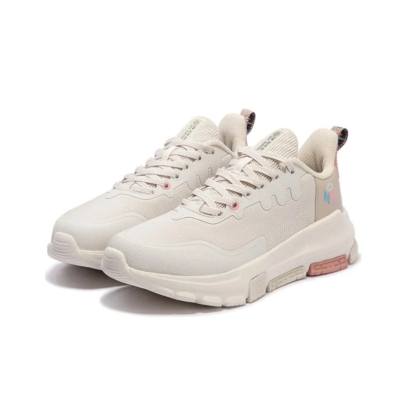 361° Anti-Slip Wear-Resistant Low-Top Casual Running Shoes Women's Beige Pink-3