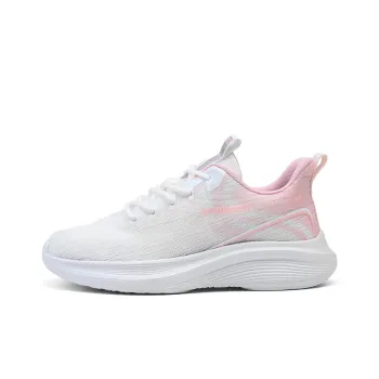 DEERWAY Breathable Lightweight Low Top Running Shoes Women's White Pink