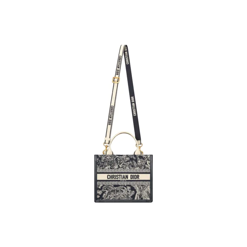 DIOR BookTote Calfskin Tote Bag, Shopping Bag, Handbag Trumpets Women's Black-1