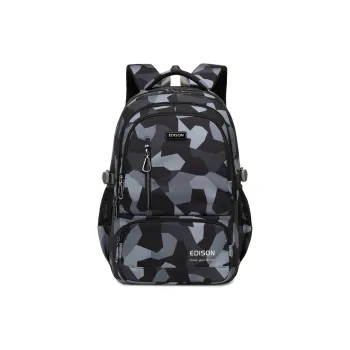 EDISON Water Repellent Oxford Fabric Casual Backpack Medium Size Men's Camouflage Black/Camouflage Blue