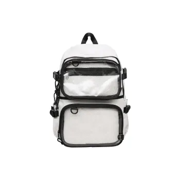 BAODIDAISHU Nylon Backpack Regular Unisex White/Black