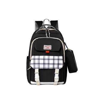 GEERDUN Water Repellent Fabric Backpack Regular Unisex Black/Purple/Green/Blue/Pink