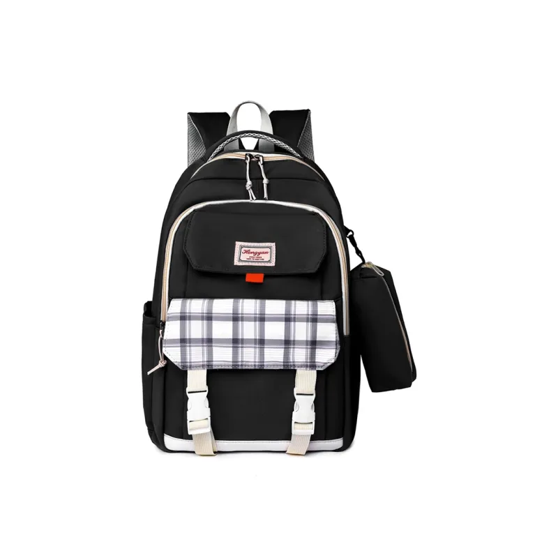GEERDUN Water Repellent Fabric Backpack Regular Unisex Black/Purple/Green/Blue/Pink-0