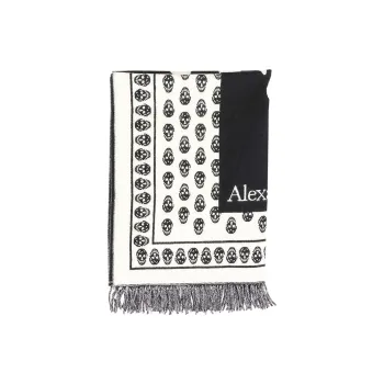 Alexander McQueen Wool Knit Scarves Women's Black