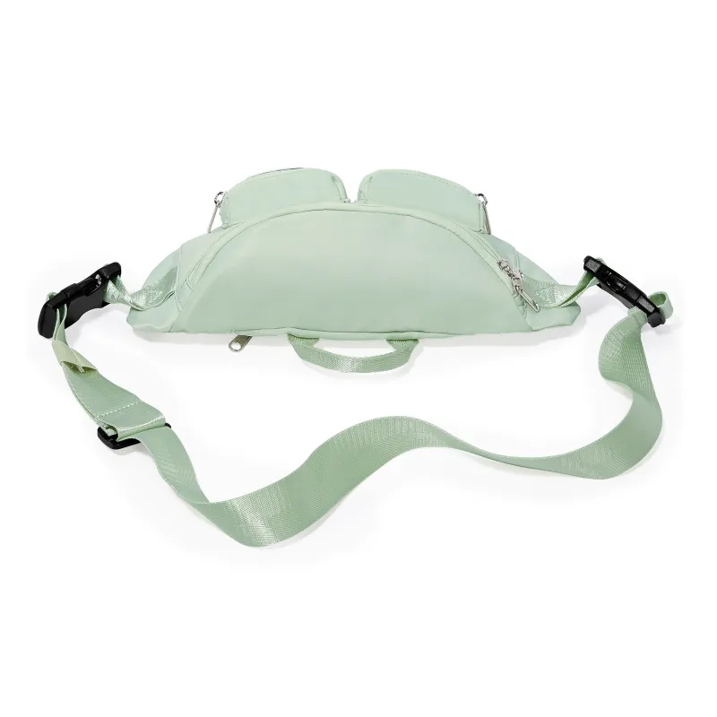 Werocker Nylon Fanny Pack Regular Unisex Classic Black Ecru Mint Green Gray Brown Royal Blue Army Green Gray-15