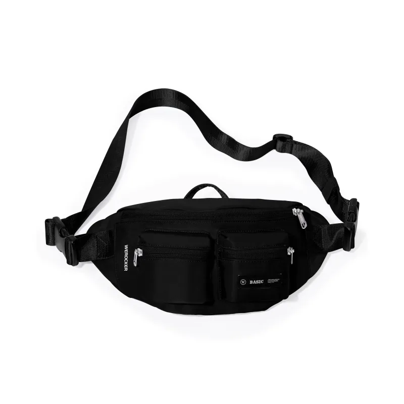Werocker Nylon Fanny Pack Regular Unisex Classic Black Ecru Mint Green Gray Brown Royal Blue Army Green Gray-2