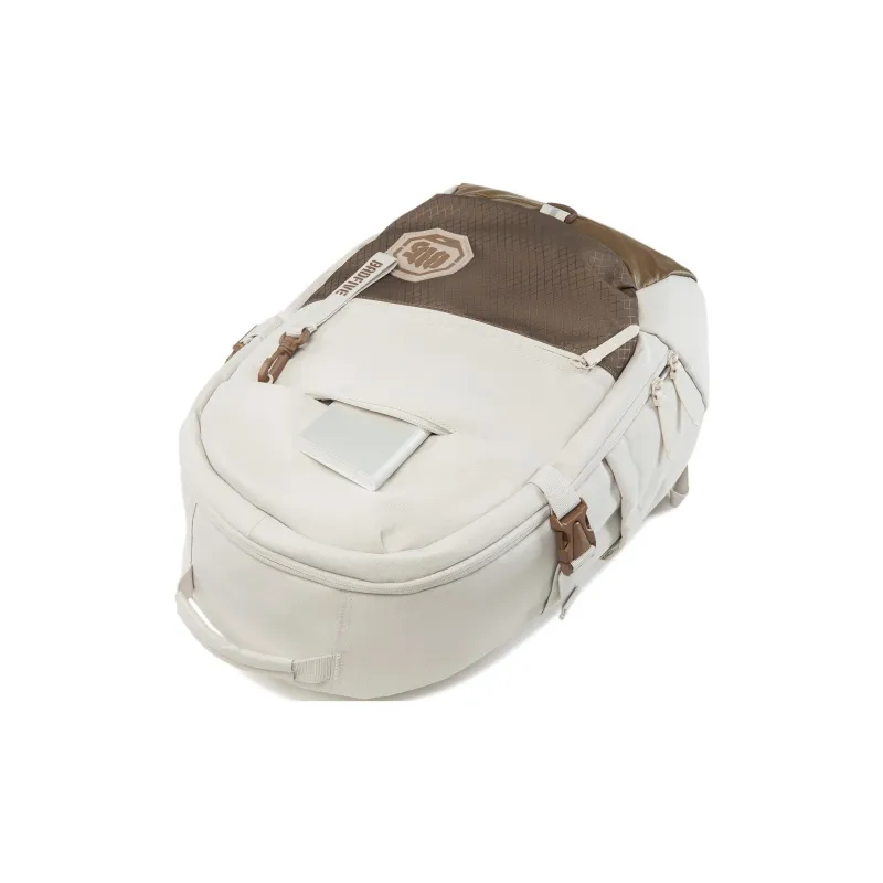 LiNing Polyester Backpack Unisex Oat Gray & Brown-4