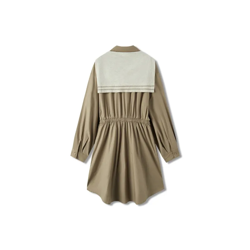 SEM/R Long Sleeved Dress Women's Coffee Tone-1