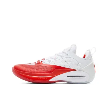 PEAK Cushioning Anti Slip And Wear Resistant Rebound Low Top Basketball Shoes Men's White Red