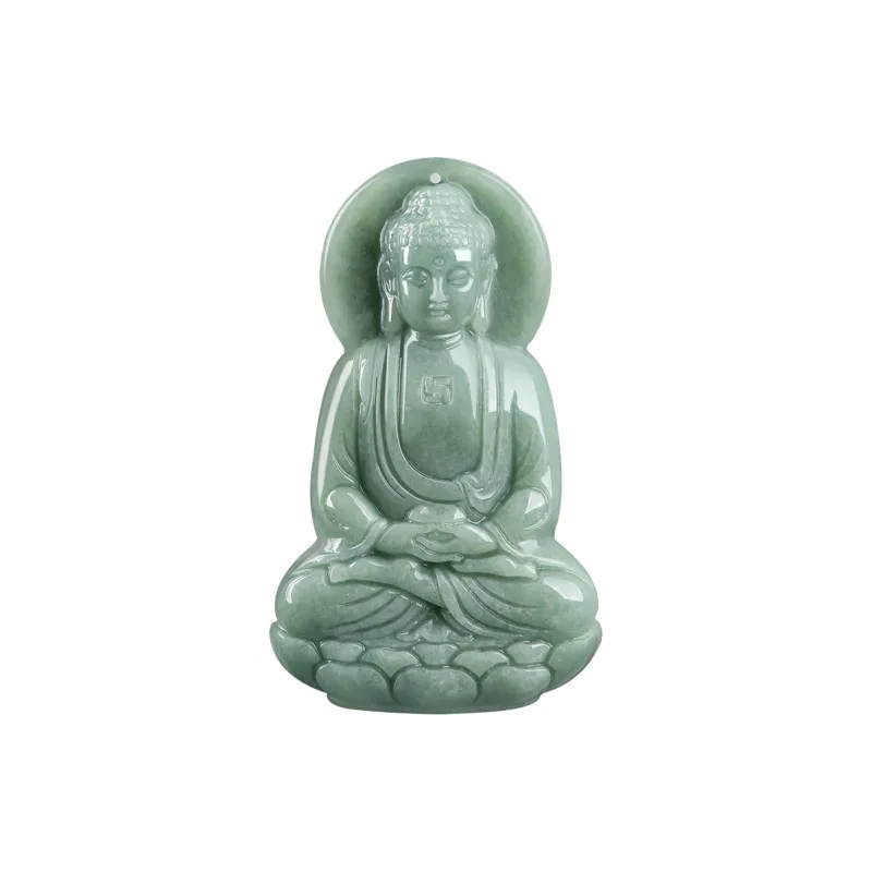 Long Fu Bean Type Jadeite Pendant Perfect Gift For Festivals Unisex-0