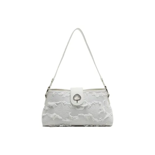 Carit&Koty Polyurethane Synthetic Leather Fabric Bonded Shoulder Bag Regular Women's White