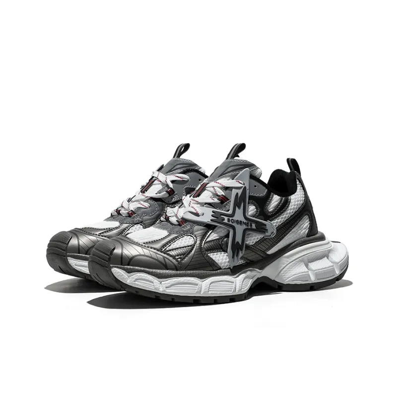 BOIGEMES Chunky Sneakers Unisex Low Top White/Black/Gray/White Blue/Champagne-13