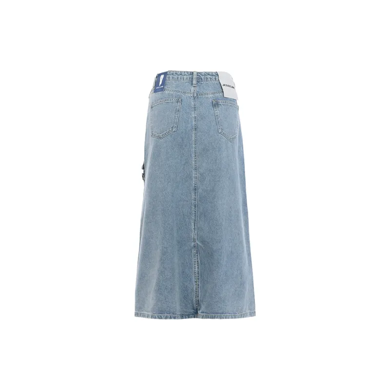 JESSYLINE Denim Long Skirt Women's Blue-1