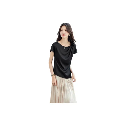 CARBAMMI Chiffon Shirts Women's Black