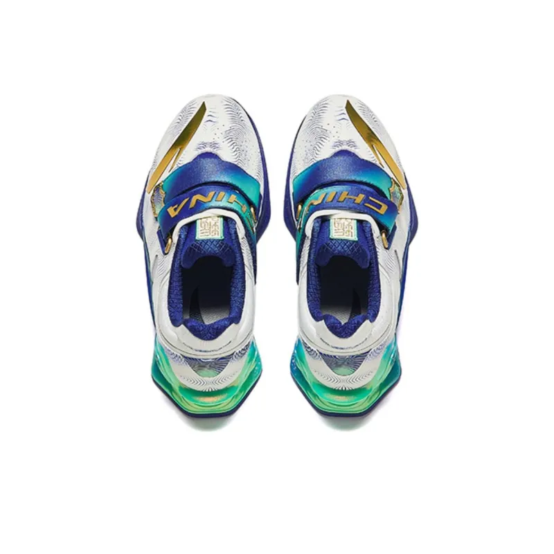 Anta Anti Slip Wear Resistant Low Top Training Shoes Men's White Blue-2
