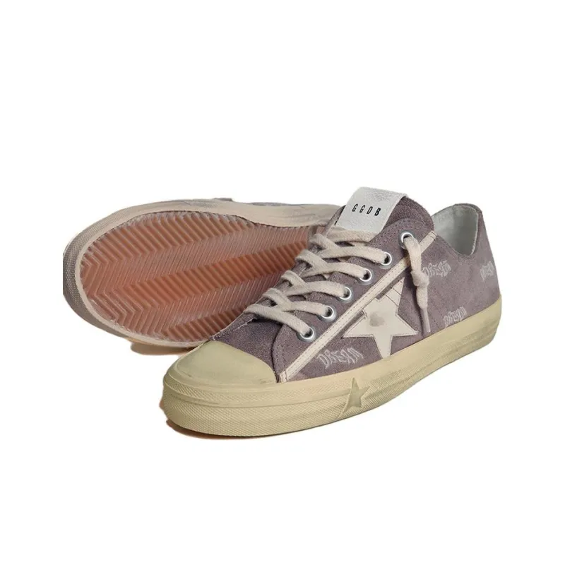 Golden Goose V-Star Casual Single Shoes Women's Gray Brown-4