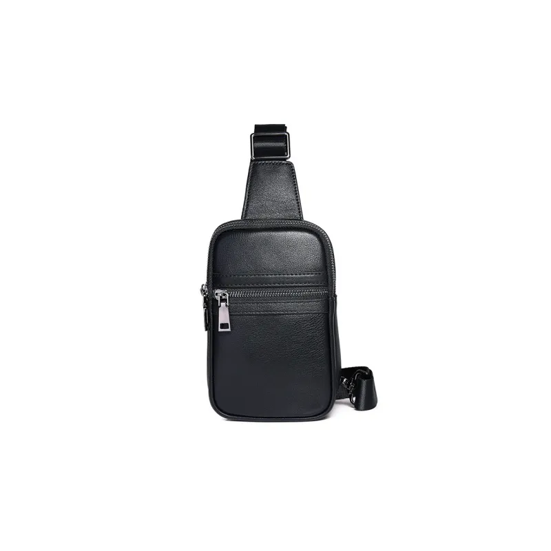 DOSRFINI Cow Leather Sling Bag Small Size Men's Black-0