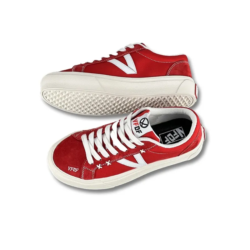 VFDF Durable Breathable Lightweight Low Top Canvas Shoes Unisex Red-4