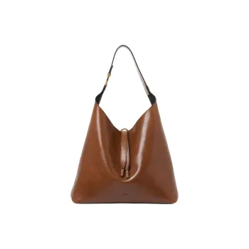 Chloe Marcie Shiny Calfskin Handbag Shoulder Bag Women's Clay Brown