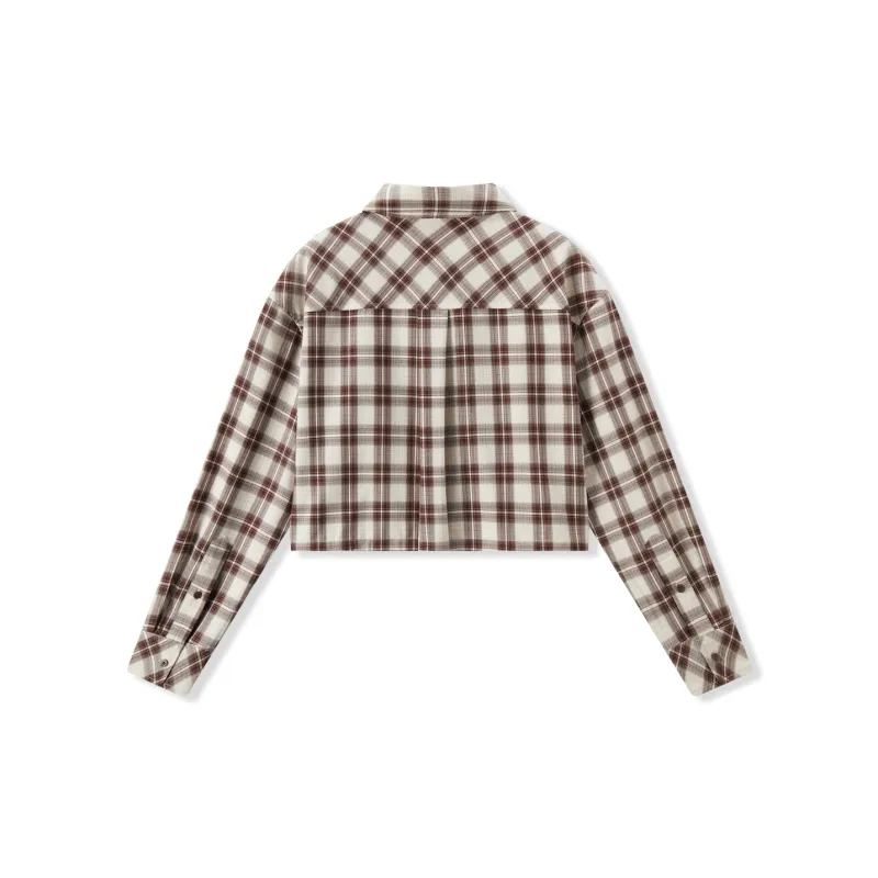 SEM/R Long Sleeved Shirt Women's White Coffee Tone-1