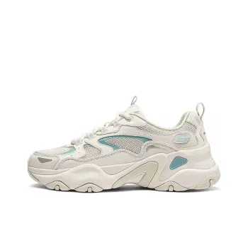 Skechers D'LITES 5.0 Anti Slip Wear Resistant Breathable Support Low Top Chunky Sneakers Women's Beige Blue